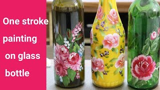 bottle glass paint painting rose easy acrylic