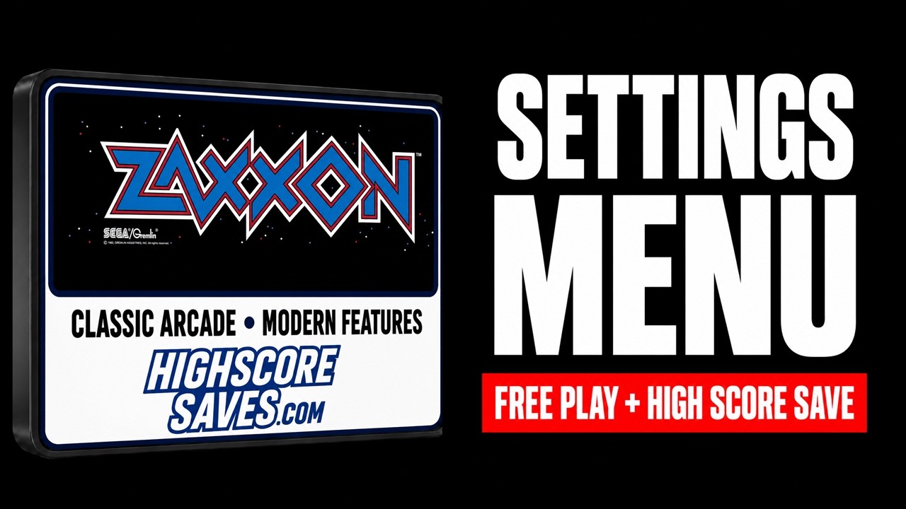 Zaxxon settings menu video