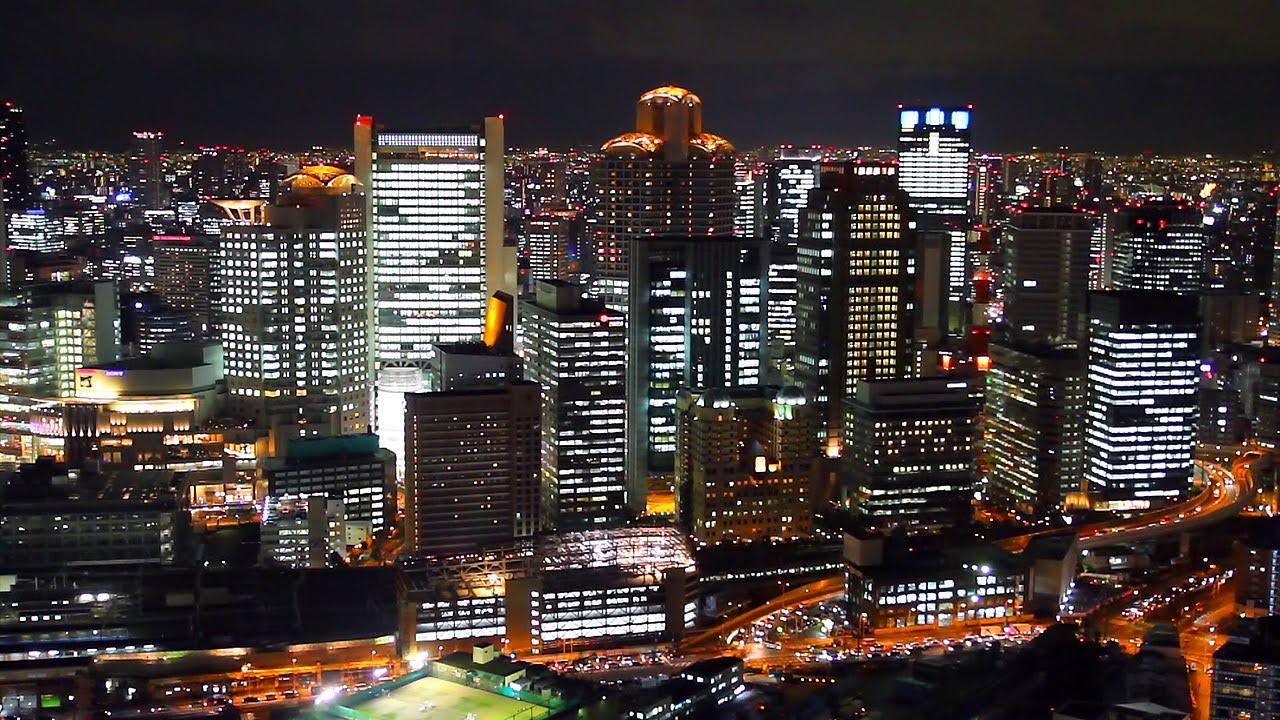 梅田スカイビルからの大阪夜景 Night View Of Osaka From Umeda Sky Building Japan Youtube