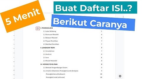 GOOGLE DOCS | Cara Membuat daftar isi secara OTOMATIS ( PAKAI SUBTITLE )
