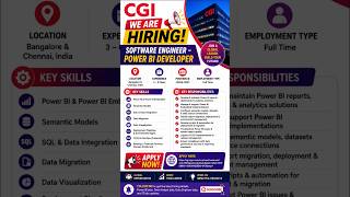 CGI Hiring for Power BI Developer | Bangalore & Chennai | Experience: 3-6 Years | Apply Now