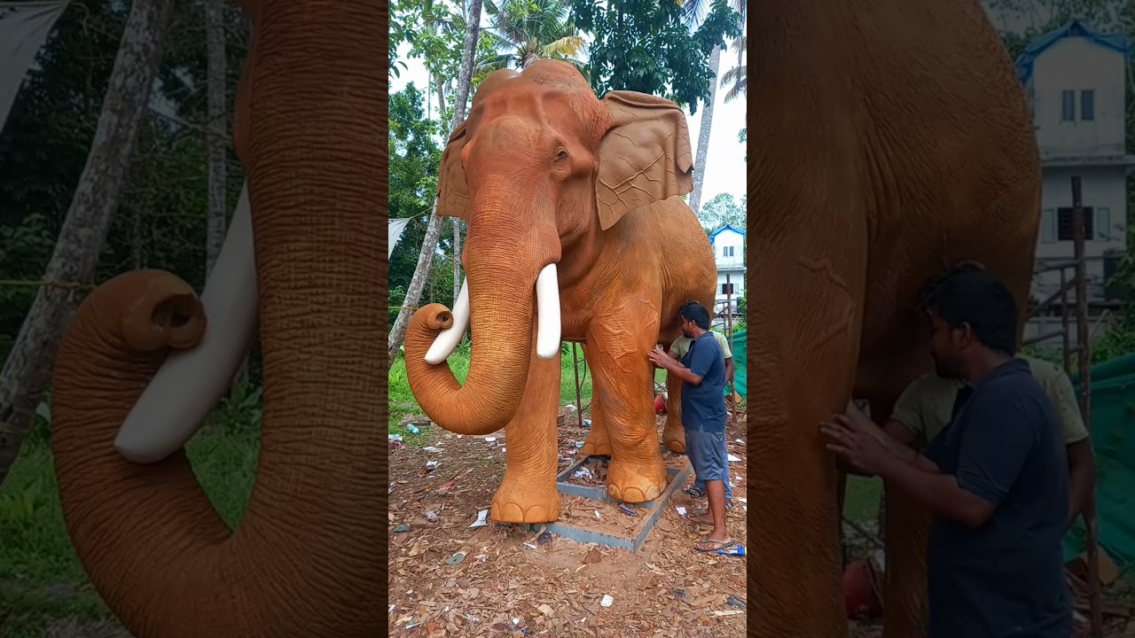Biggest wooden Elephant Sculpture in India | Aanamaker 