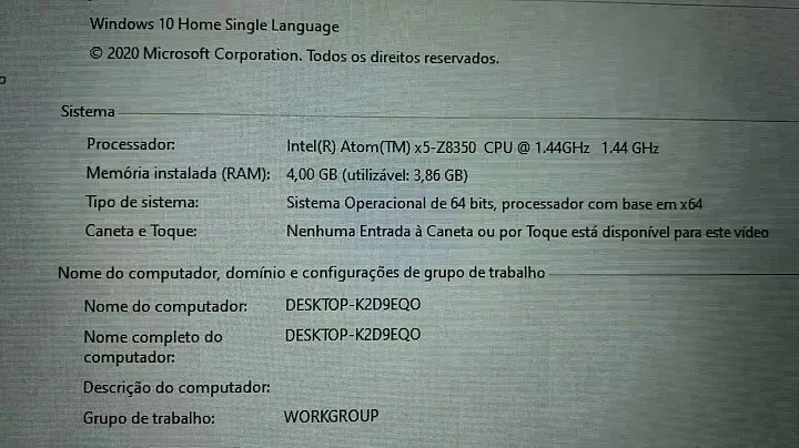 Teste de desempenho do processador Intel Atom x5-Z8350