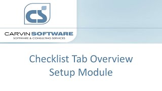 Setup Module Checklist Tab Overview - Staffing Complete