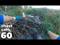 Unplanned Tripping And Bathing In A Stream - Manual Beaver Dam Removal No.60 - Chest Cam