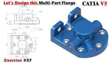 How to Design a Multi-Port Flange in CATIA V5 | Step-by-Step Tutorial