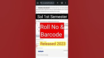 Du sol 1st Semester Roll No & Barcode Aa gya hai How to check your roll number Detailed video #SOL