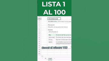 Secuencia números en excel