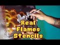 How to Airbrush Real Fire with Stencil Set by Mikes Brush