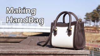 75 [Leather Craft] Making Handbag / [가죽공예] 핸드백 만들기 / Free Pattern - Youtube