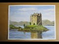 Watercolour Demonstration of Scottish Castle Stalker for beginners.