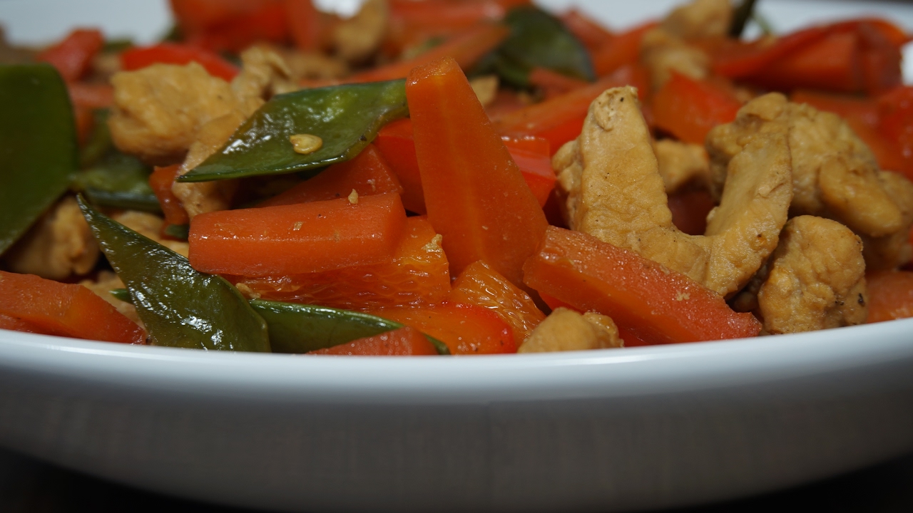 Gemüsepfanne mit Putenfleisch