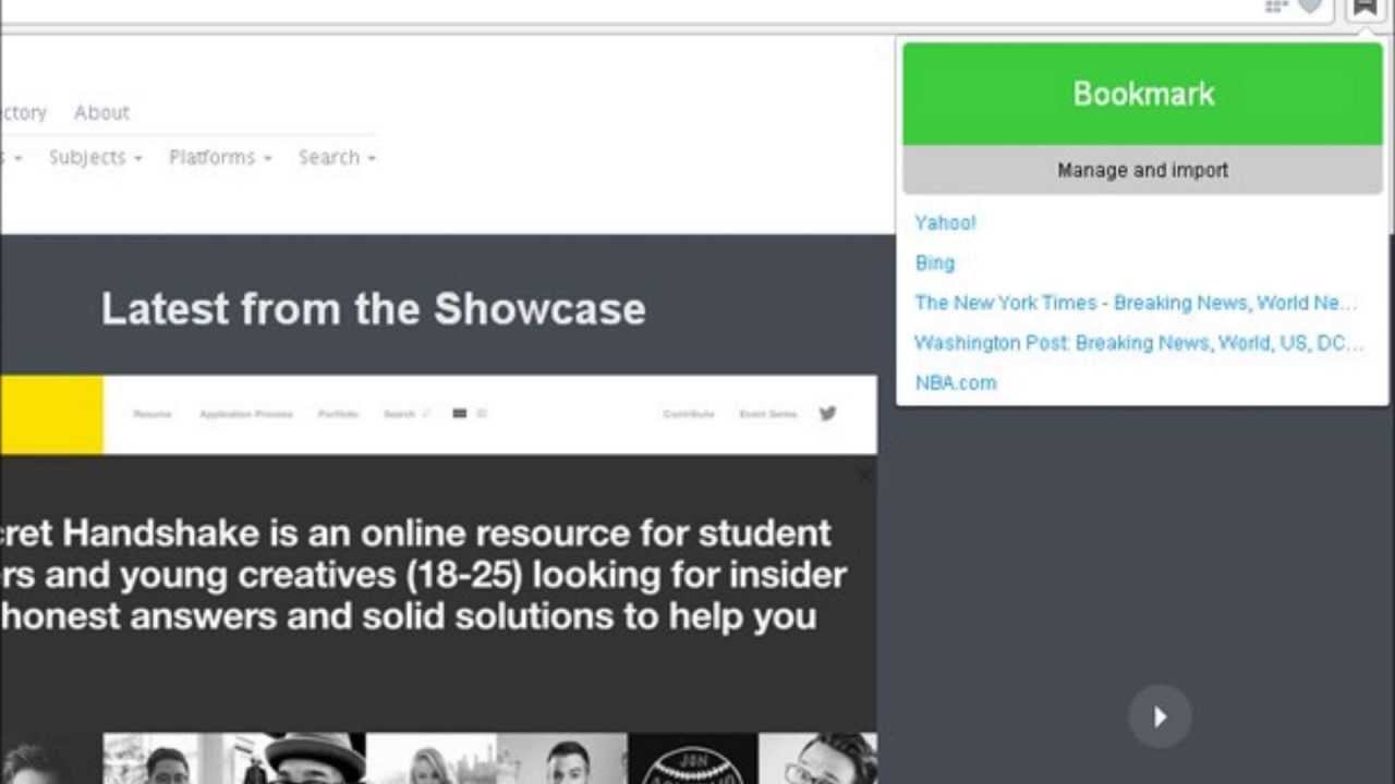 Opera 15 bookmark management YouTube
