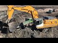 Liebherr 976 Excavators Loading Trucks With Two Passes - Labrianidis Mining