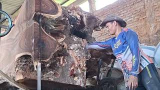 Massive Giant Log at the Sawmill | Satisfying Wood Cutting Process