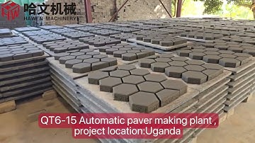 Hawen QT6-15 Automatic Paver Block Making Plant in Uganda @hawenmachinery