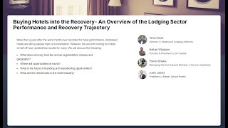 Buying Hotels into the Recovery- An Overview of the Lodging Sector Performance & Recovery Trajectory screenshot 5