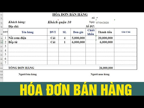 Hướng dẫn sử dụng Hóa đơn bán hàng Excel - Cường Hậu Giang