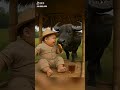 Cute baby and buffalo| #ai #funny #cutebaby
