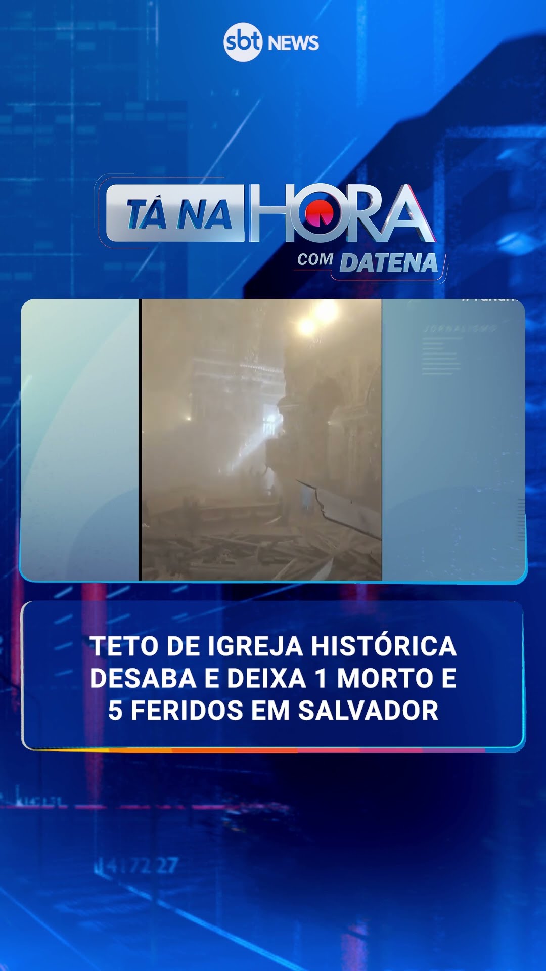 Teto de igreja história desaba e deixa 1 morto e 5 feridos em Salvador