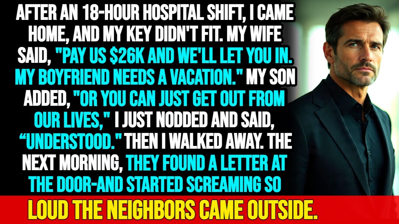 My Wife And Son locked me out unless I paid $26k—They regretted it the next morning.