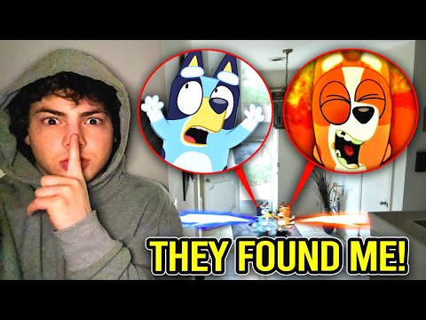 I SPENT THE NIGHT INSIDE BLUEY & BINGO’S HOUSE IN REAL LIFE!! (THEY FOUND ME)