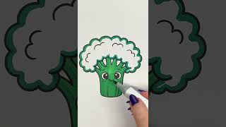 Coloring a Cute Broccoli 🥦✨ Satisfying!