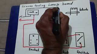 Series test lamp volt meter amp meter board connection #electrical 
