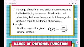 Rational Functions and It Domain and Ranges | SSHS Curriculum PRECALCULUS Week 7