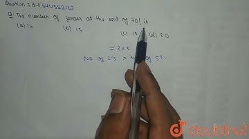 The number of zeros at the end of 70!, is | 12 | DPP | MATHS | RESONANCE ENGLISH | Doubtnut