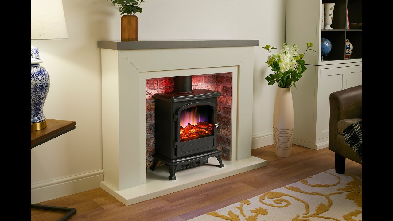 Endeavour Fires Farlington Electric Stove Suite 48’’ in Off White