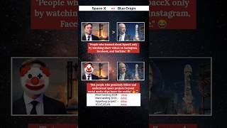 Space-X in reality 🤡|Blue Origin 💀#factvideo #spacex #blueorigin #space #shorts #realitycheck #elon