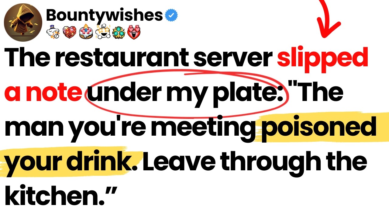 The restaurant server slipped a note under my plate: 