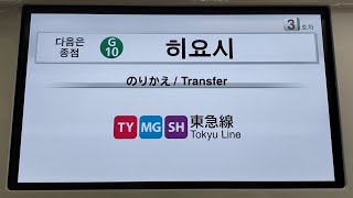 [音量注意] 横浜市営地下鉄グリーンライン LCD + 走行音 (新横浜線の紫見える)
