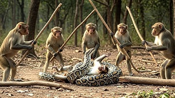 Giant Snake Attacks Monkey in Jungle | Rare Rescue Captured on Camera