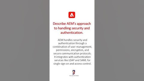 AEM’s approach to handle security,authentication #aem #aeminterviewquestions #adobeexperiencemanager
