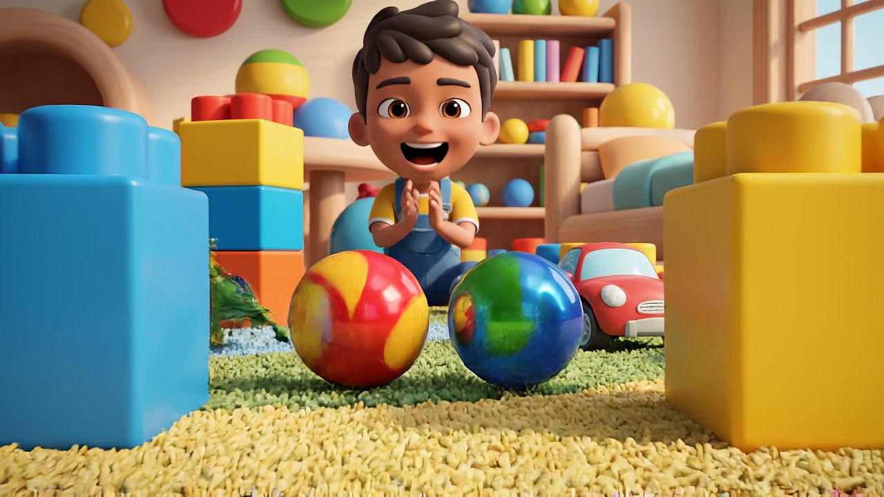 Two Little Toy Marbles Roll Roll Roll | Nursery Rhymes for Kids & Baby Songs