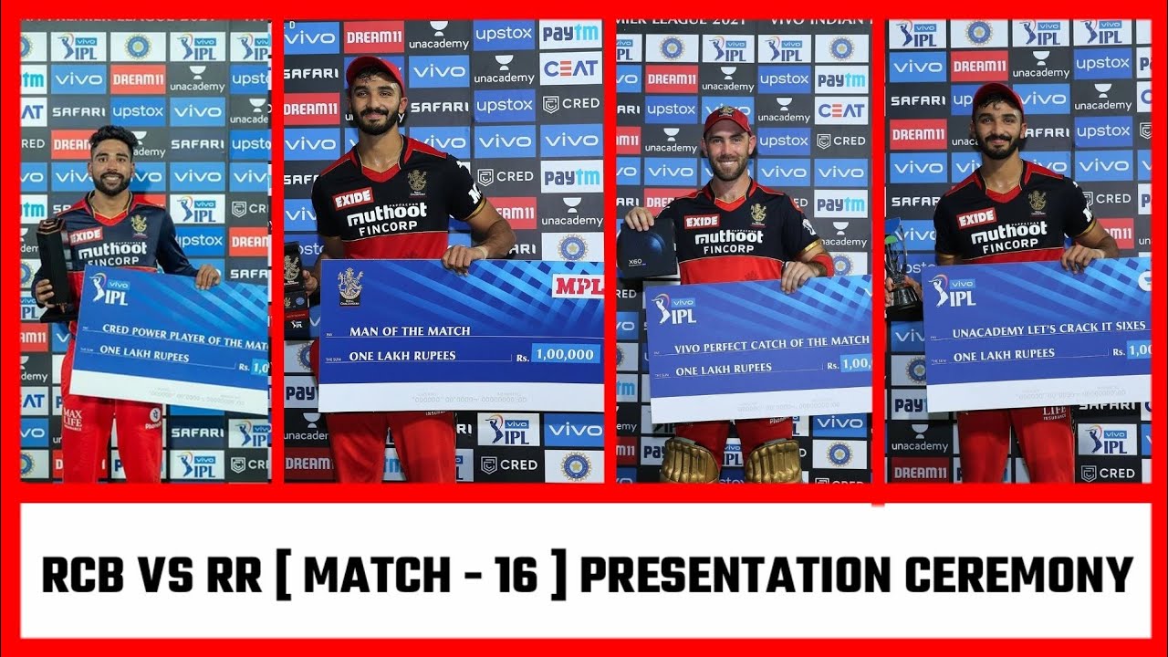 IPL 2021 Awards Ceremony | RCB vs RR Awards | RCB vs RR Presentation Ceremony || RCB Vs RR IPL 2021
