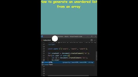 How to generate UL list from array in javaScript #shortsfeed #shortvideo #shortfeed #shorts #short