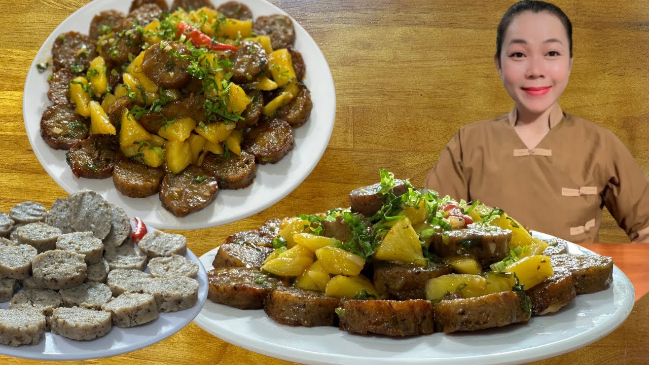 Chả Chay làm từ nấm thơm,dẻo,dai-kho cùng với khóm đậm đà hao cơm