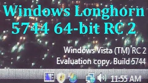 Installation of the Windows Longhorn 5744 64-bit RC 2