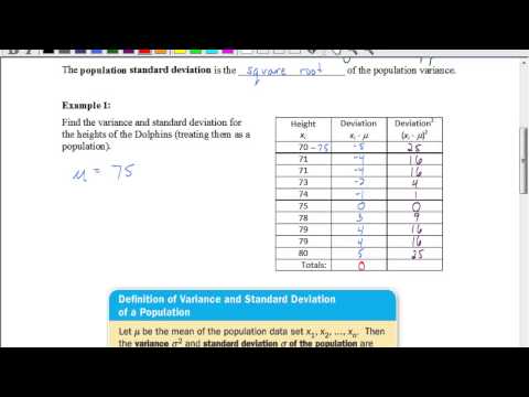Lesson 1.6 Part 1: Variance and Standard Deviation