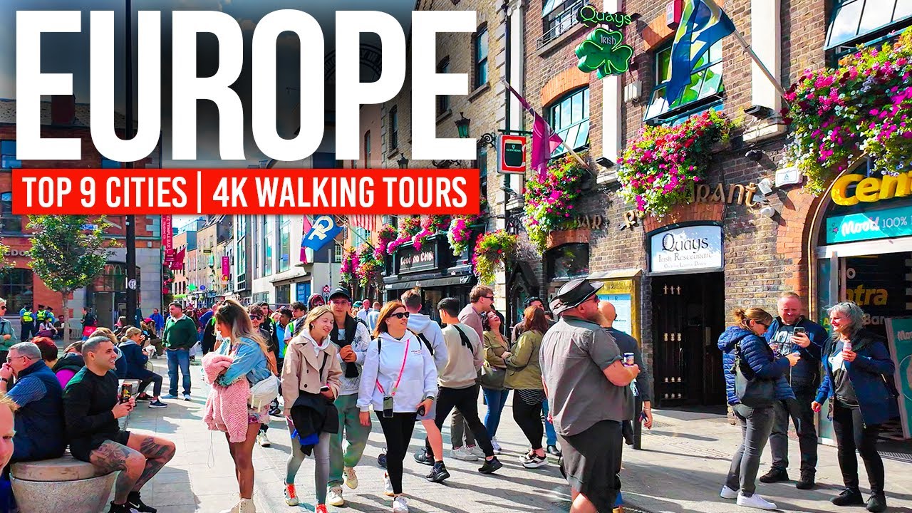 9 лучших городов Европы? 🇪🇺 | 4K Пешеходные прогулки