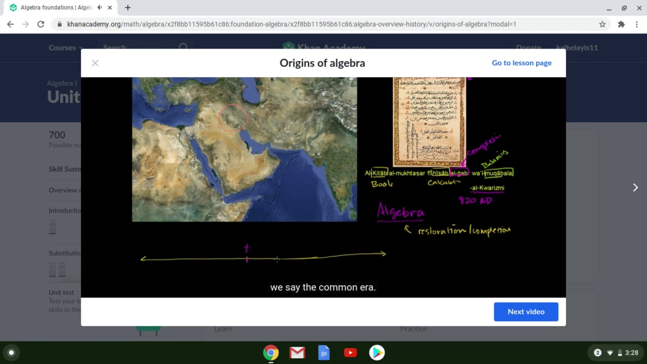 Algebra 1/history lesson 1 origin YouTube