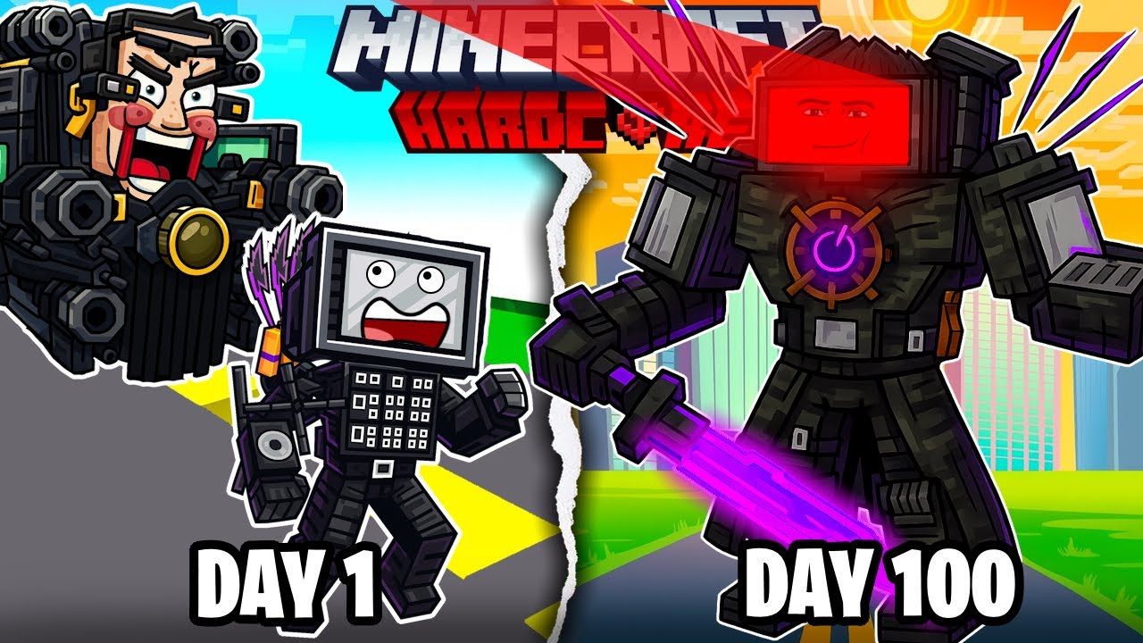 Я выжил 100 дней, играя за ТИТАНА-ТЕЛЕЧЕНКА в хардкорном Minecraft!