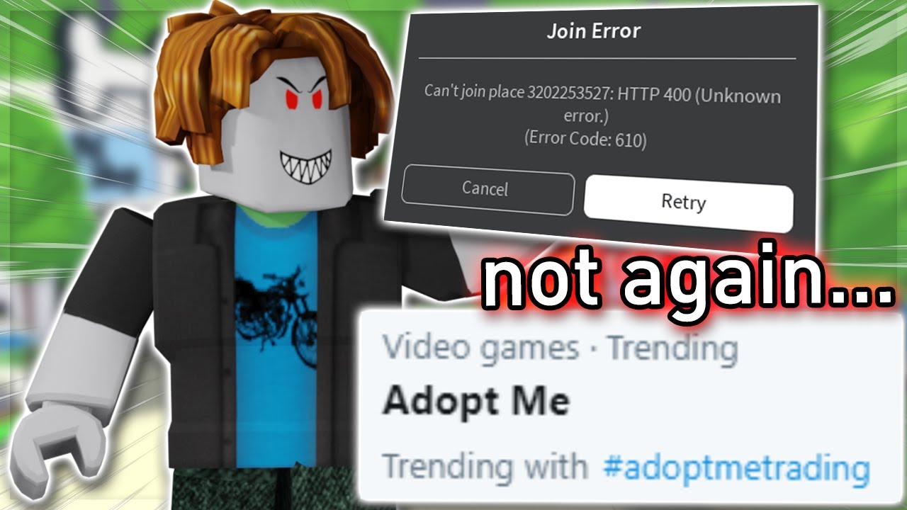 Roblox error id. РОБЛОКС 610. Капча РОБЛОКС. Ошибка 610 в РОБЛОКСЕ. Adopt me ошибки.