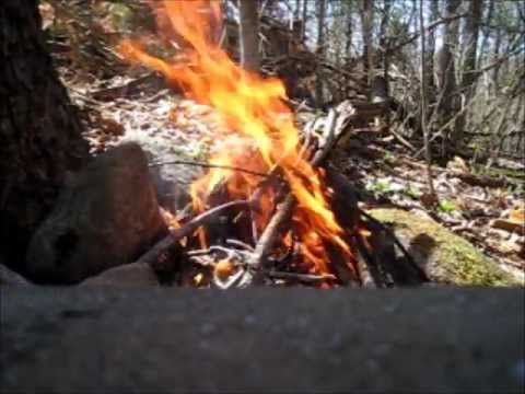 How to make a fire using a magnifying glass, char cloth and birch bark