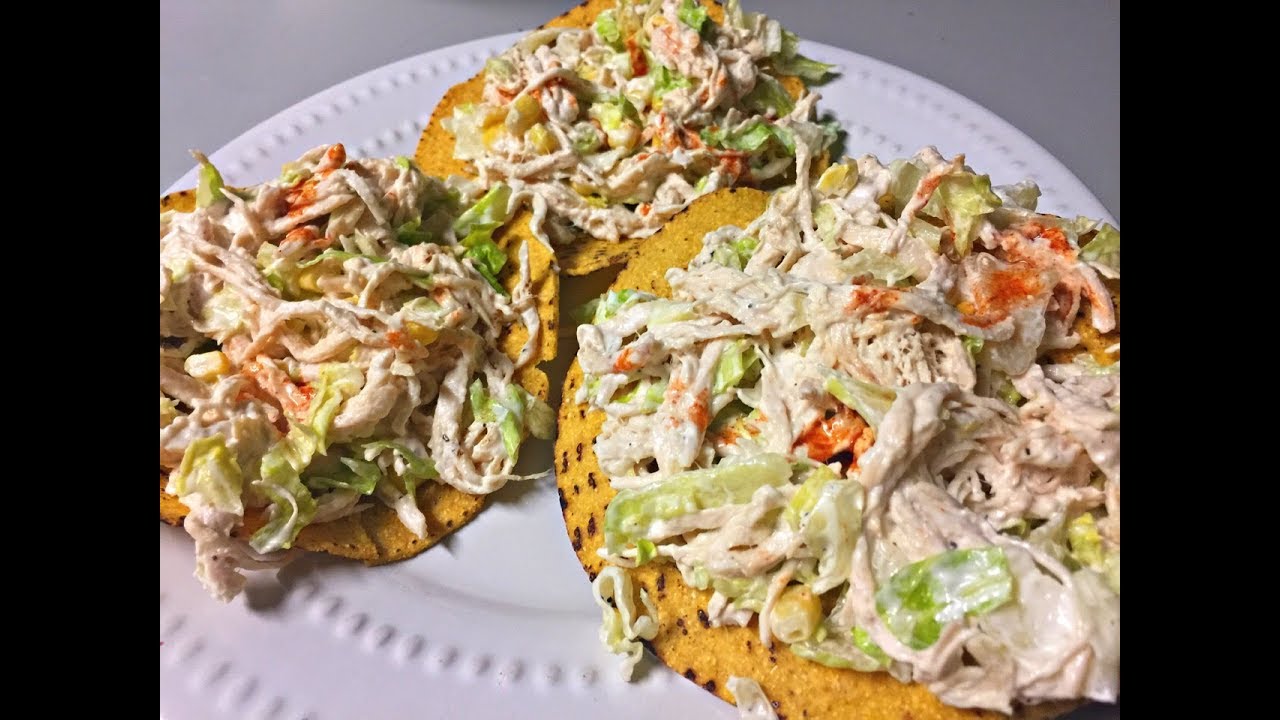 Tostadas De Pollo Basicas Y Super Facil *Easy Chicken Tostadas* - YouTube