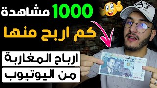 1000 مشاهدة يوتيوب كم تحقق في المغرب??اذا علمت كم اربح من اليوتيوب سوف تبدأ من الآن