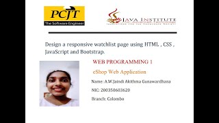 Design a responsive watchlist page using HTML , CSS , JavaScript and Bootstrap